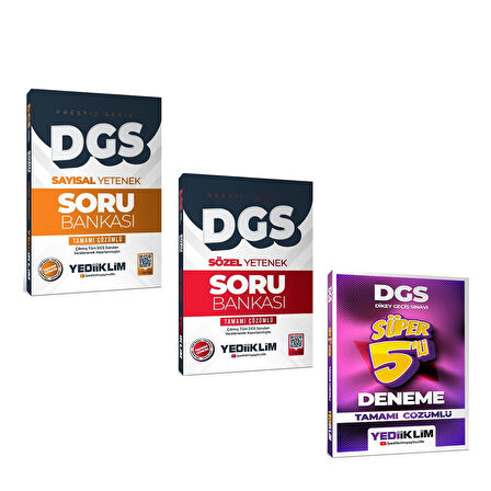 Yediiklim 2026 DGS Sayısal Sözel Yetenek Soru ve Deneme Seti 3 Kitap