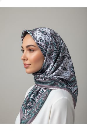 Lady Coco Dijital Baskı Royan Eşarp Desen 1 Renk 10