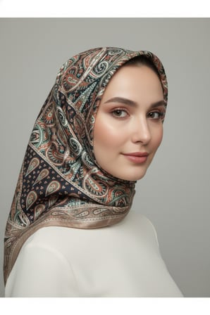Lady Coco Dijital Baskı Royan Eşarp Desen 1 Renk 5