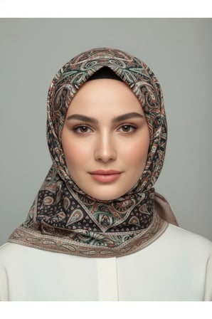 Lady Coco Dijital Baskı Royan Eşarp Desen 1 Renk 5