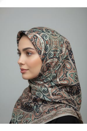 Lady Coco Dijital Baskı Royan Eşarp Desen 1 Renk 5