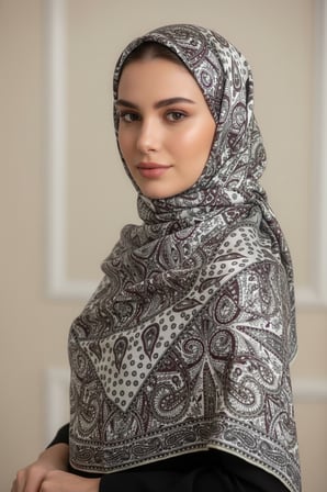 Lady Coco Dijital Baskı Royan Eşarp Desen 1 Renk 9