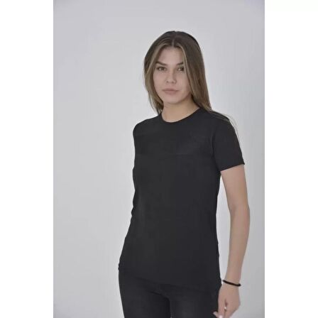 Lucky Life Gögüs Fileli Slim Fit T-shirt - Siyah