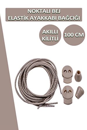 Lucky Akıllı Kilitli Elastik Noktalı Ayakkabı Bağcık 100 CM