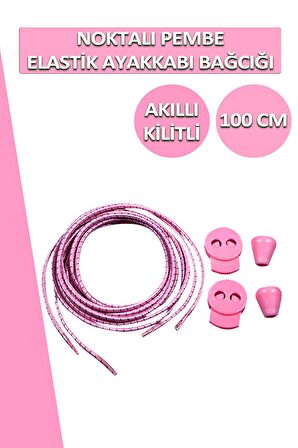 Lucky Akıllı Kilitli Elastik Noktalı Ayakkabı Bağcık 100 CM