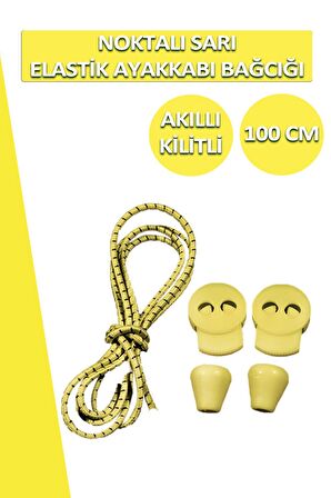 Lucky Akıllı Kilitli Elastik Noktalı Ayakkabı Bağcık 100 CM