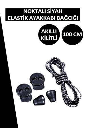 Lucky Akıllı Kilitli Elastik Noktalı Ayakkabı Bağcık 100 CM