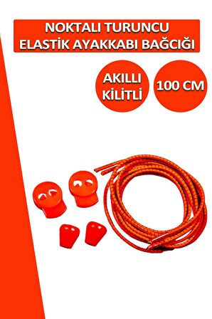 Lucky Akıllı Kilitli Elastik Noktalı Ayakkabı Bağcık 100 CM