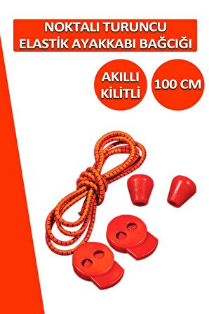 Lucky Akıllı Kilitli Elastik Noktalı Ayakkabı Bağcık 100 CM