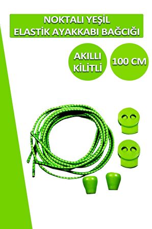 Lucky Akıllı Kilitli Elastik Noktalı Ayakkabı Bağcık 100 CM