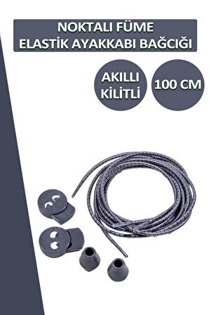 Lucky Akıllı Kilitli Elastik Noktalı Ayakkabı Bağcık 100 CM