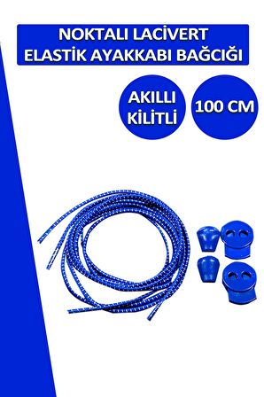 Lucky Akıllı Kilitli Elastik Noktalı Ayakkabı Bağcık 100 CM