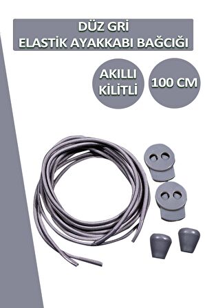 Lucky Akıllı Kilitli Elastik Düz Ayakkabı Bağcık 100 CM