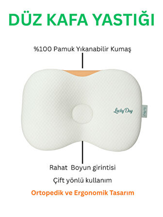 Bebek Düz Kafa Yastığı, Air Düz Kafa Yastık, Hava Alabilen Yastık, Organik %100 Pamuk Kumaş