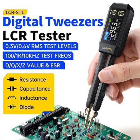 Fnirsi LCR-ST1 Mini Akıllı Dijital Cımbız LCR SMD ESR Transistör Test Cihazı