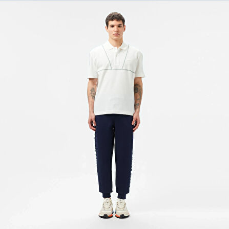 Lacoste Erkek Desenli Beyaz Polo