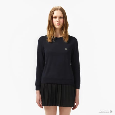 Lacoste Kadın Regular Fit Bisiklet Yaka Sweatshirt Logo Nakışlı