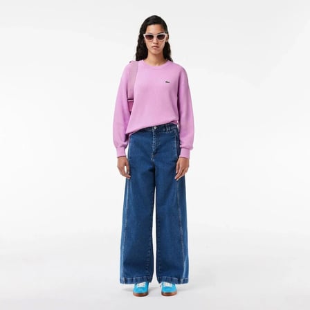 Lacoste Kadın Regular Fit Bisiklet Yaka Sweatshirt Logo Nakışlı