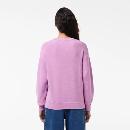 Lacoste Kadın Regular Fit Bisiklet Yaka Sweatshirt Logo Nakışlı