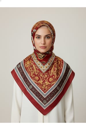 Soft Pamuklu Daire Desenli Şal