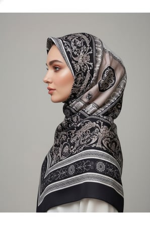 Soft Pamuklu Daire Desenli Şal