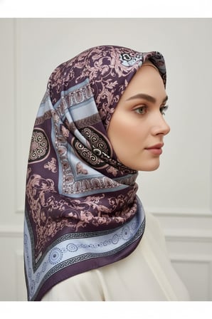 Soft Pamuklu Daire Desenli Şal