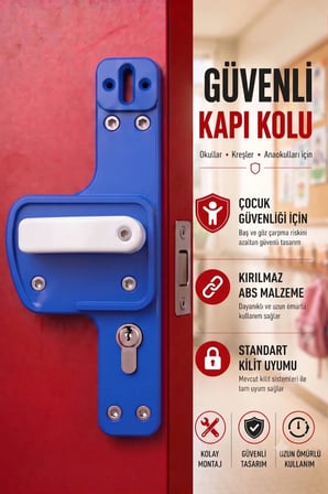 Bariyerli Kapi Kolu – Okul Kapi Kolu, Sinif Ve Kres Kapilari İ̇Cin Guvenli Tasarim 5'Li Paket