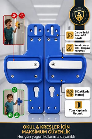 Bariyerli Kapi Kolu – Okul Kapi Kolu, Sinif Ve Kres Kapilari İ̇Cin Guvenli Tasarim 5'Li Paket