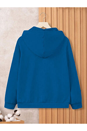 Pamuklu Erkek Çocuk Kapüşonlu Sweatshirt İki İplik Şardonsuz Tom Baskılı