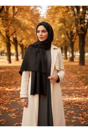 Yaz Esintisi Kendinden F Desenli Krep Şal