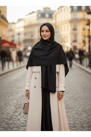 Yaz Esintisi Kendinden F Desenli Krep Şal