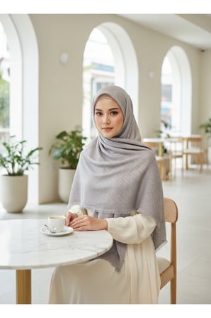 Yaz Esintisi Kendinden F Desenli Krep Şal