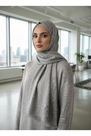 Yaz Esintisi Kendinden F Desenli Krep Şal