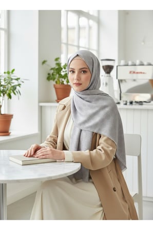 Yaz Esintisi Kendinden G Desenli Krep Şal