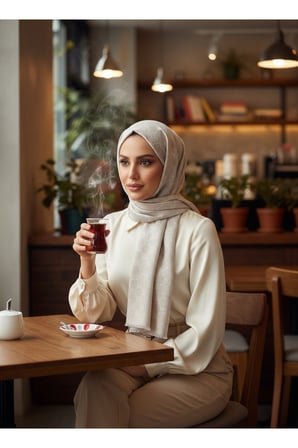 Yaz Esintisi Kendinden G Desenli Krep Şal