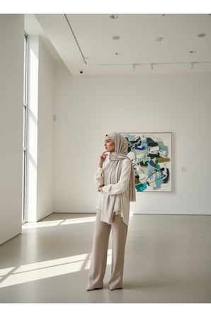 Yaz Esintisi Kendinden G Desenli Krep Şal
