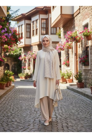 Yaz Esintisi Kendinden G Desenli Krep Şal