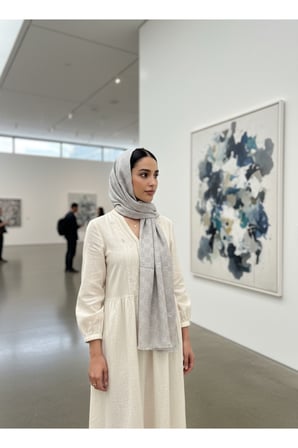 Yaz Esintisi Kendinden G Desenli Krep Şal