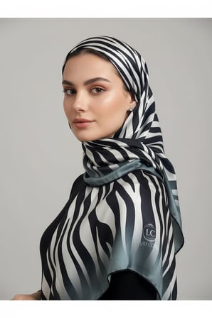 Zebra Desenli Dijital Baskı Rayon Eşarp