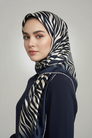 Zebra Desenli Dijital Baskı Rayon Eşarp