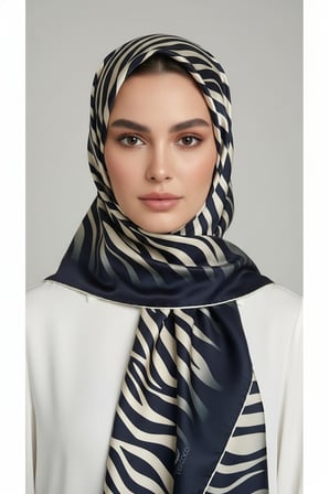 Zebra Desenli Dijital Baskı Rayon Eşarp