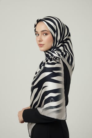 Zebra Desenli Dijital Baskı Rayon Eşarp