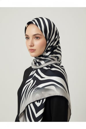 Zebra Desenli Dijital Baskı Rayon Eşarp