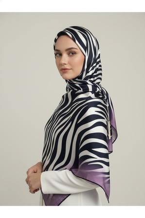 Zebra Desenli Dijital Baskı Rayon Eşarp