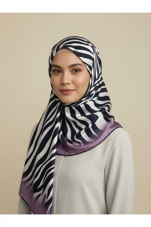 Zebra Desenli Dijital Baskı Rayon Eşarp