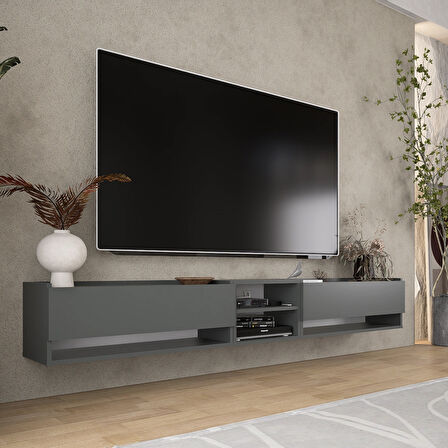 LİFEDECO TV SEHPA UNITESİ KAPAKLI RAFLI 225 CM LD-1003-M3M4M390