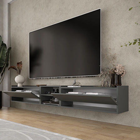 LİFEDECO TV SEHPA UNITESİ KAPAKLI RAFLI 225 CM LD-1003-M3M4M390