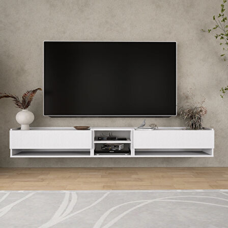 LİFEDECO TV SEHPA UNITESİ KAPAKLI RAFLI 225 CM LD-1003-M3M4M390