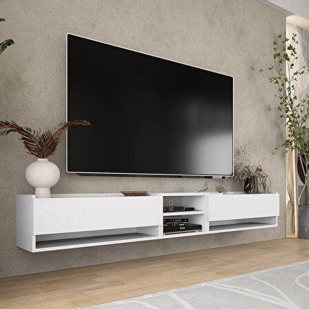 LİFEDECO TV SEHPA UNITESİ KAPAKLI RAFLI 225 CM LD-1003-M3M4M390