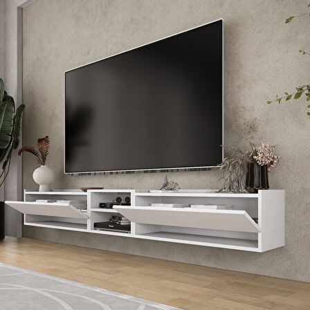 LİFEDECO TV SEHPA UNITESİ KAPAKLI RAFLI 225 CM LD-1003-M3M4M390